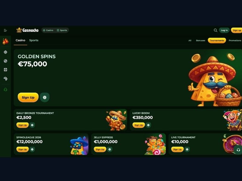 Dashboard e catalogo giochi su Casinacho Casino Nacho Casino per giocatori italiani